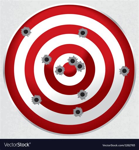 Gun Range Target With Bullet Holes Royalty Free Vector Image