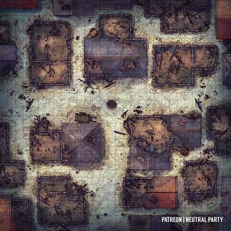 Razed Street Battlemaps Rpg City Pathfinder Maps Fantasy City Map