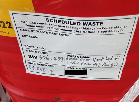 Scheduled Waste Labelling, Code Guide and Common Mistake - INNATECH