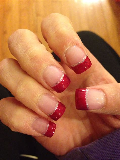 Red And Black Nails Design Classy French Tips Summer