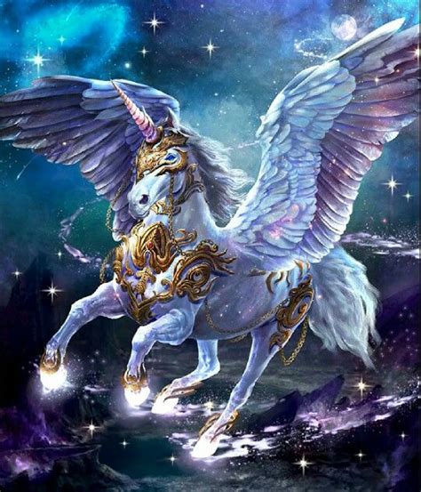 Dark Summoner Galactic Pegasus Fantasy Creatures Pegasus Art