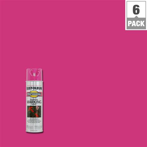Rust Oleum Professional 15 Oz 2x Fluorescent Pink Marking Spray Paint