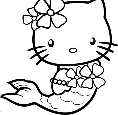 When we first heard hello kitty, the first one that occurred in our minds. hello kitty mermaid coloring pages | Hello kitty drawing ...