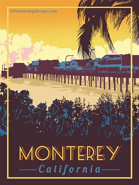 Monterey California Vintage Travel Poster Etsy