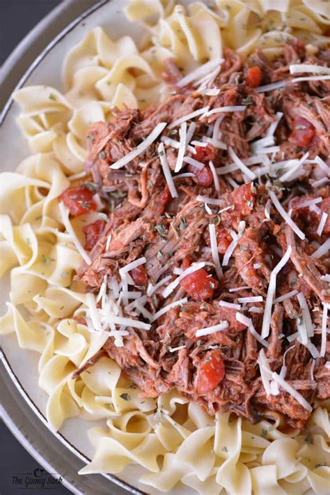 I also include slow cooker directions for those who prefer that method for this recipe. Slow Cooker Italian Pot Roast - The Gunny Sack