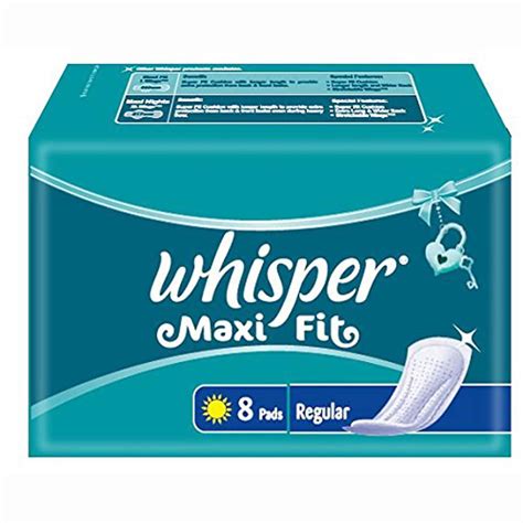 Whisper Maxi Fit Sanitary Pads Regular 8 Count Price Uses Side