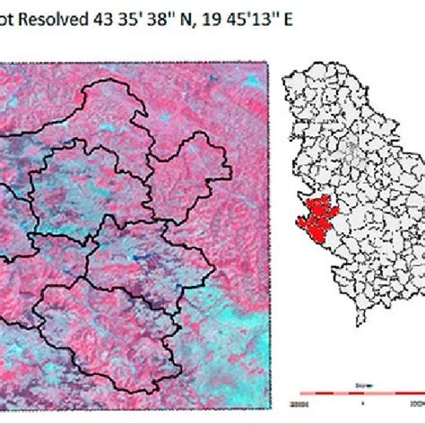 Landsat 5 Tm Image Of Zlatibor Study Area In False Color Composite R