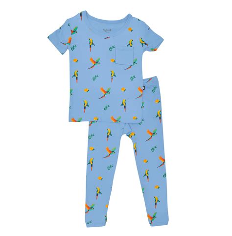 Short Sleeve With Pants Pajamas In Macaw
