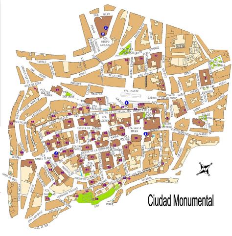 Mapa De La Parte Monumental De Cáceres
