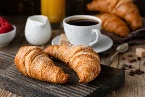 Breakfast With Croissants And Coffee High Quality Food Images