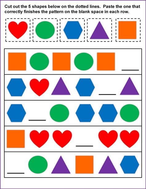 Patterns For Preschoolers Worksheets