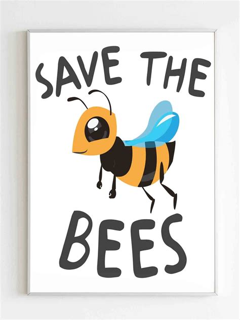 Honey Bee Save The Bees Poster Save The Bees Custom Posters Bee