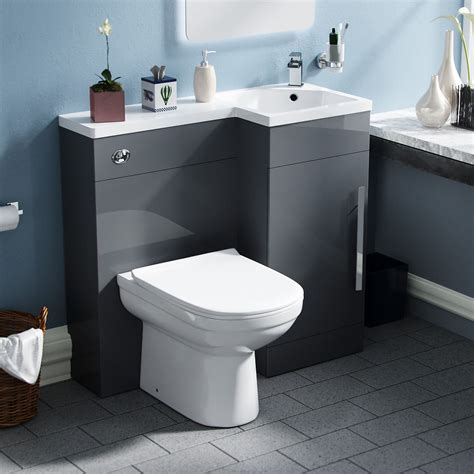 Manifold Bathroom Rh White Basin Sink Vanity Unit Wc Back To Wall Toilet 900mm Ebay