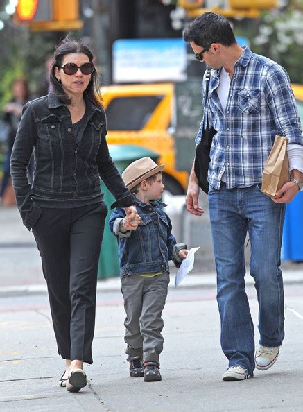 Actress Julianna Margulies And Her Husband Keith Lieberthal Out For A Walk With Their Son Kieran