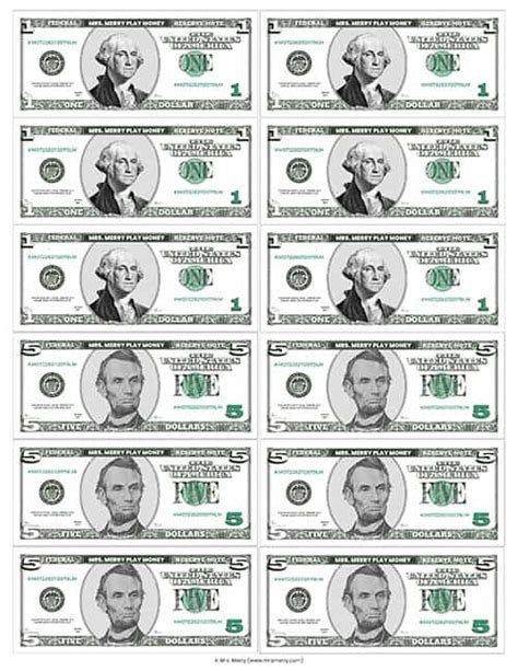 Fake Money Template Printable