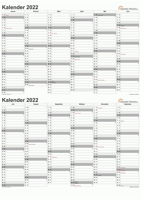 Kalender 2022 Gratis Zum Ausdrucken