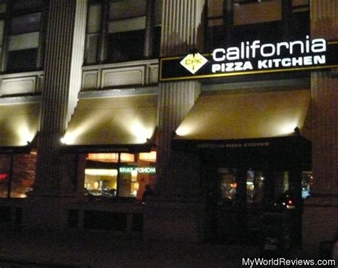 People talk about buffalo wings, slice and bruschetta bread. Review of California Pizza Kitchen at MyWorldReviews.com