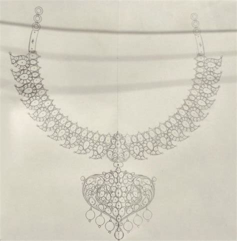 Pencil Easy Necklace Design Drawing Lrjourneay