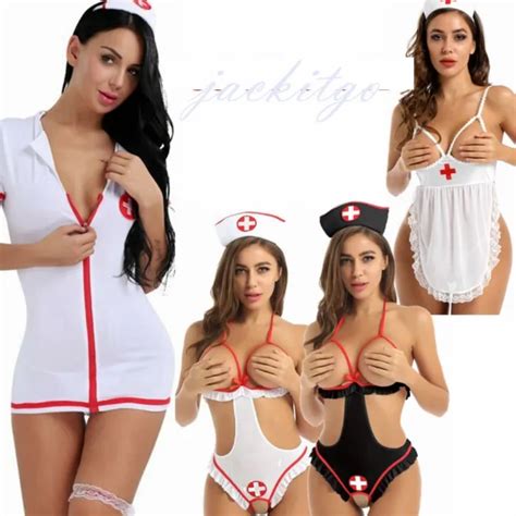 SEXY NURSE COSTUME Halloween Cosplay Women Lingerie Set Nurse Uniform