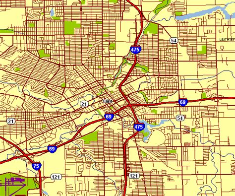 Map Of Flint Michigan Flint Map Wall Art Flint City Map Custom Map