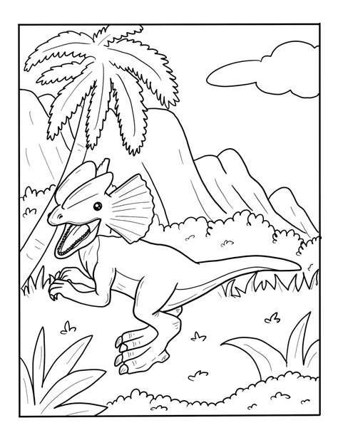 Free Printable Dinosaur Coloring Pages Dilophosaurus