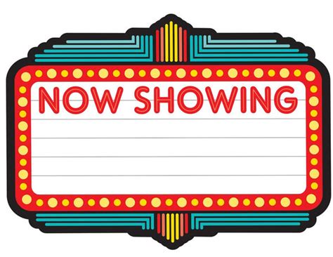 Hooray For Hollywood Now Showing Marquee Sign Uprint Schoolgirl