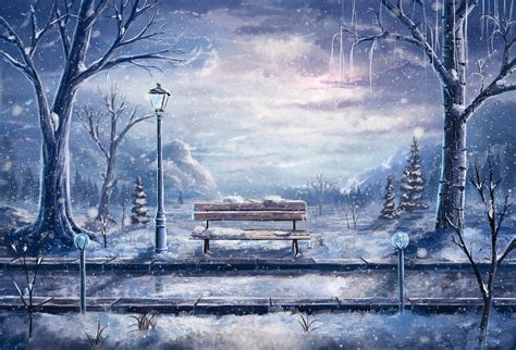 Nature Beautiful Snow Winter Park Wonderland 3d Wallpaper Anime