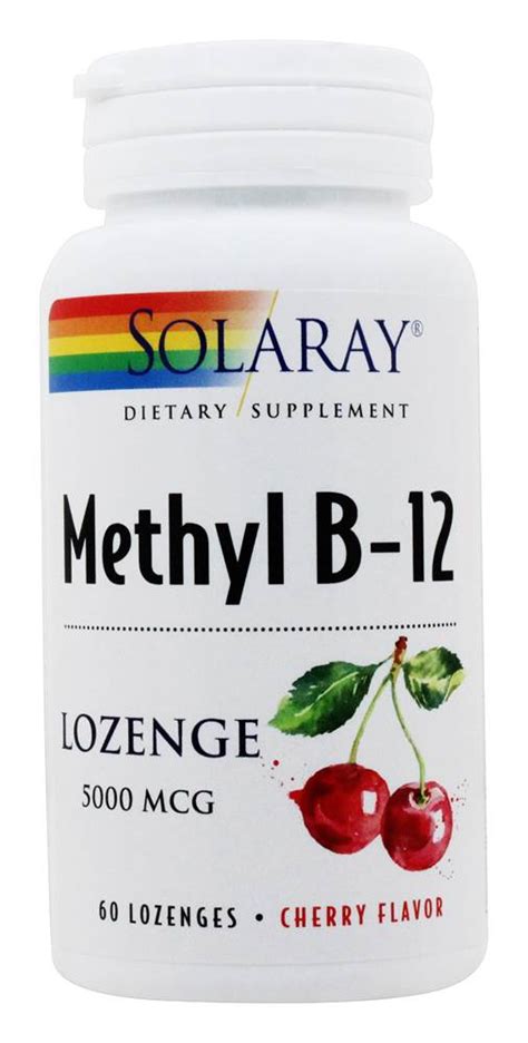 Solaray Methyl B12 Cherry 5000 Mcg 60 Lozenges