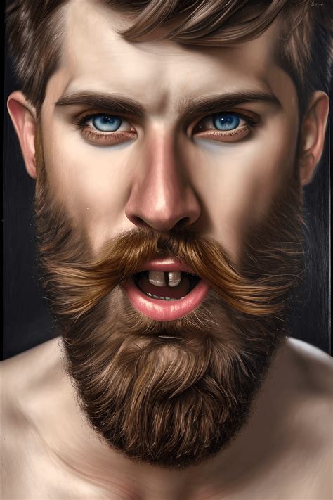 Stunning 8k Hyper Detailed Oil Panting Of A Bearded Gay Man · Creative Fabrica