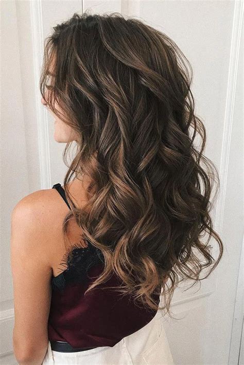 Wedding Hairstyles Down Dark Medium Loose Curls Sashaesenina