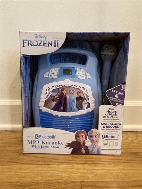 Disney Frozen 2~bluetooth Portable Mp3 Karaoke With Light Show~new