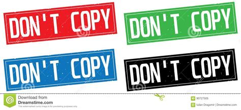 Don`t Copy Text On Rectangle Stamp Sign Stock Illustration