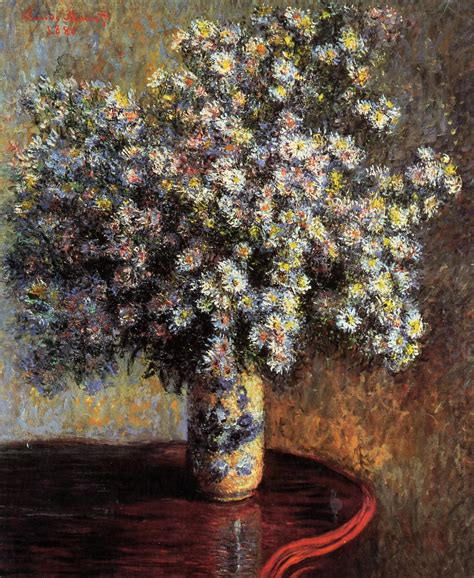 Claude monet paintings in public domain. Asters, 1880 - Claude Monet - WikiArt.org