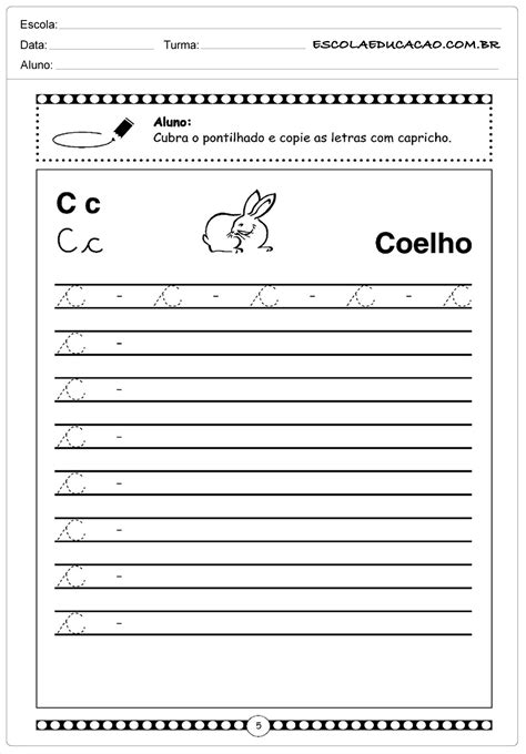 Atividades Letra C Minuscula Escola Educação