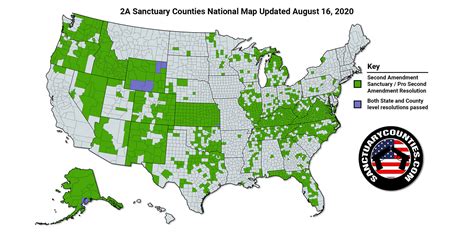 New Second Amendment Sanctuary Counties Map For August 16 2020
