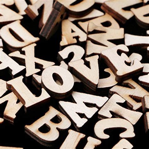 Hittech 100pcs Wooden Alphabet Embellishment Wood Letters Scrapbooking