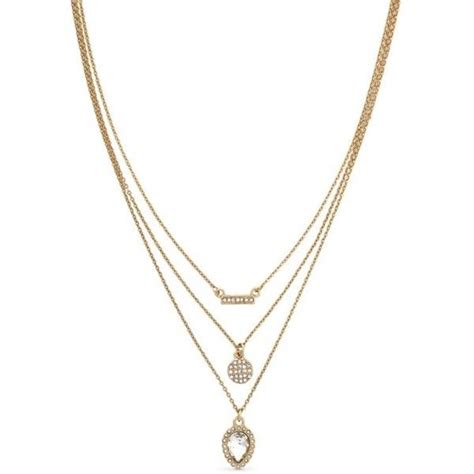 Jessica Simpson Gold Gold Tone Layer It On Crystal Layered Necklace