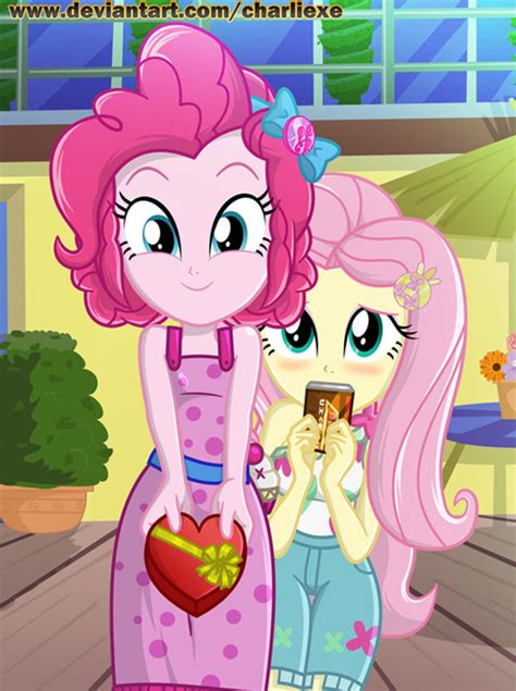 Safe Artist Charliexe Character Fluttershy Character Pinkie Pie Equestria Girls
