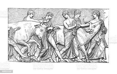 Sacrificial Victims In Procession Stock Illustration Download Image