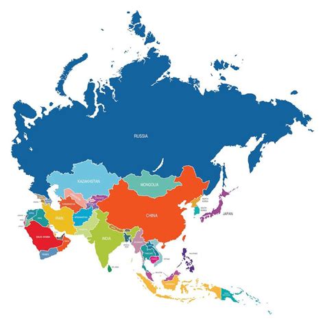 Asia World Map Continents