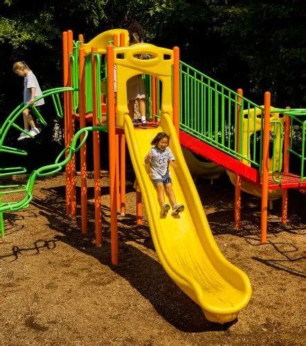 Frp Straight Yellow Playground Slide For Garden Age Group 2 5 Years