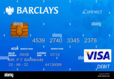 Barclays Bank Debit Card Fake Name And Numbers Stock Photo Royalty