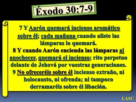 Conf Éxodo 301 10 34 38 Ex No 30a El Altar Del Incienso El