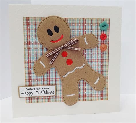 Christmas Card Sizzix Gingerbread Man Gingerbread Cards Christmas Cards Square Card