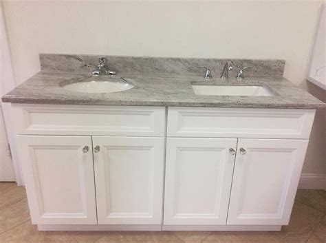 New River White Granite Rectangular Sink Stone Bathroom Countertops