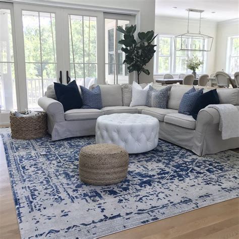 Hillsby Blue Area Rug And Reviews Allmodern Blue Living Room Decor