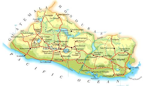 Mapa Politico Y Fisico El Salvador