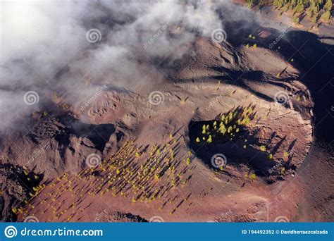 Aerial View Of Volcanic Landscape Volcanic Crater In Tenerife Canary