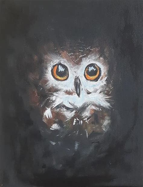 Baby Owl Painting By Jonathan Dussault Fine Art America