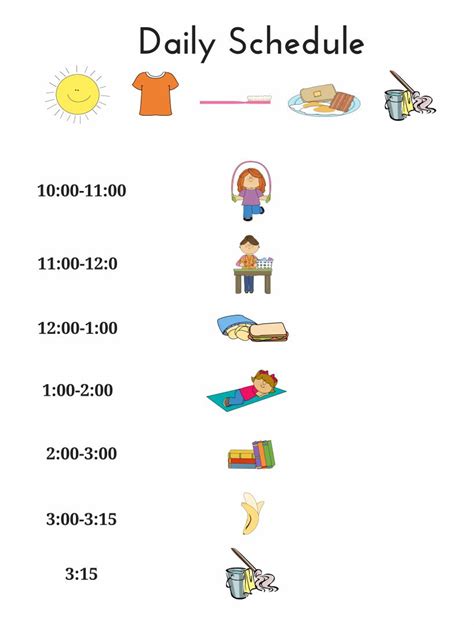 6 Best Images Of Printable Kids Daily Routine Schedule Free Printable